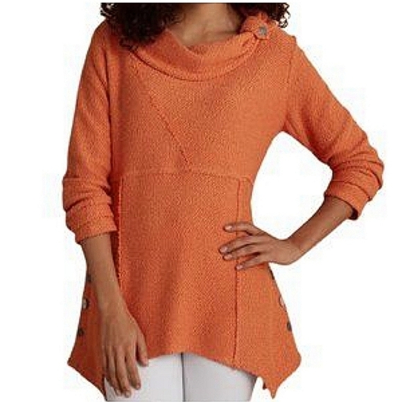 Soft Surroundings Woman's Burnt Orange Breakwater Pullover Sweater-Size PXS - Picture 1 of 17